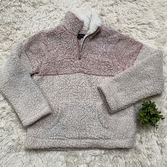 Love Tree 1/4 Zip Colorblock Sherpa ๐ Pink - Picture 3 of 13